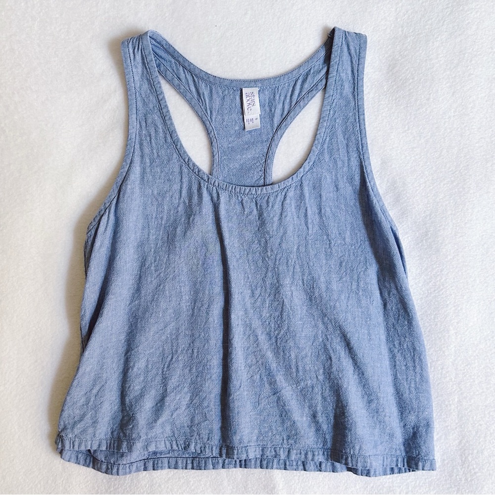 Stars Above Women's Linen Tank Top Blue S